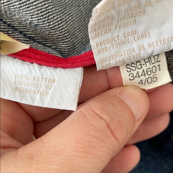 Tommy Hilfiger M Distressed Blue Jean Jacket Metal button closure pockets 2005 - Picture 6 of 16